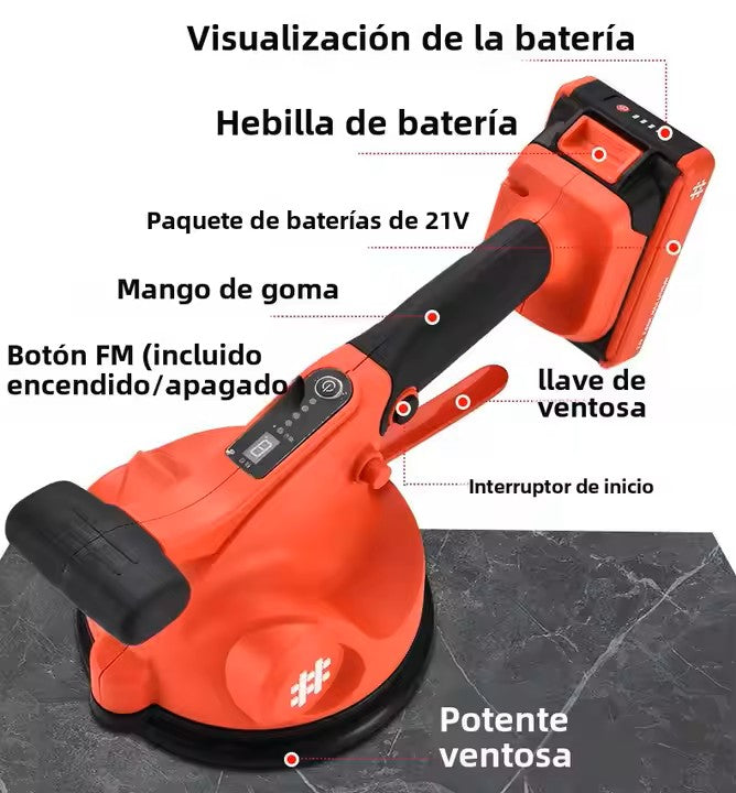 Vibrador con ventosa Diam. 16.4 cm de Porcelanatos para eliminar bolsas de aire. Vibración hasta 6000rpm, recarga en 2 hrs. PRO-MASTER 9392