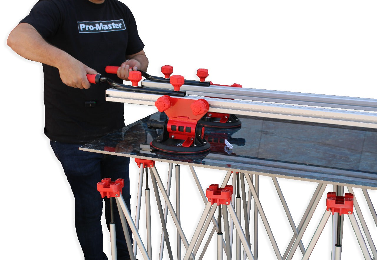 Par de guías con ventosas Cap. 200kg para transporte porcelanatos hasta 240cm PRO-MASTER 6501