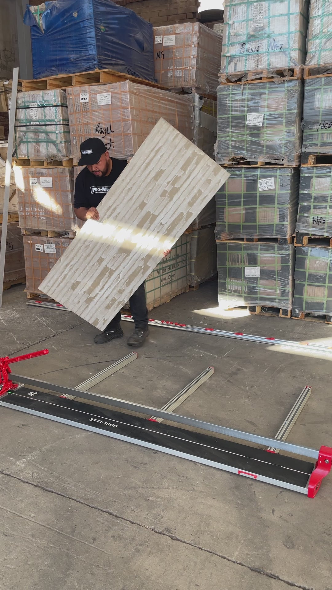 Cortadora de Pisos XL 180cm con guia laser y soportes PRO-MASTER 3771-1800